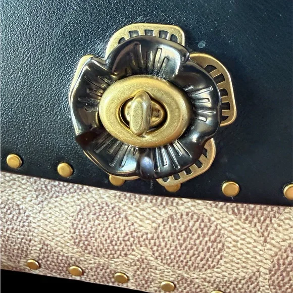 Coach Studded Signature Canvas Chain Crossbody Bag - Picture 8 of 11